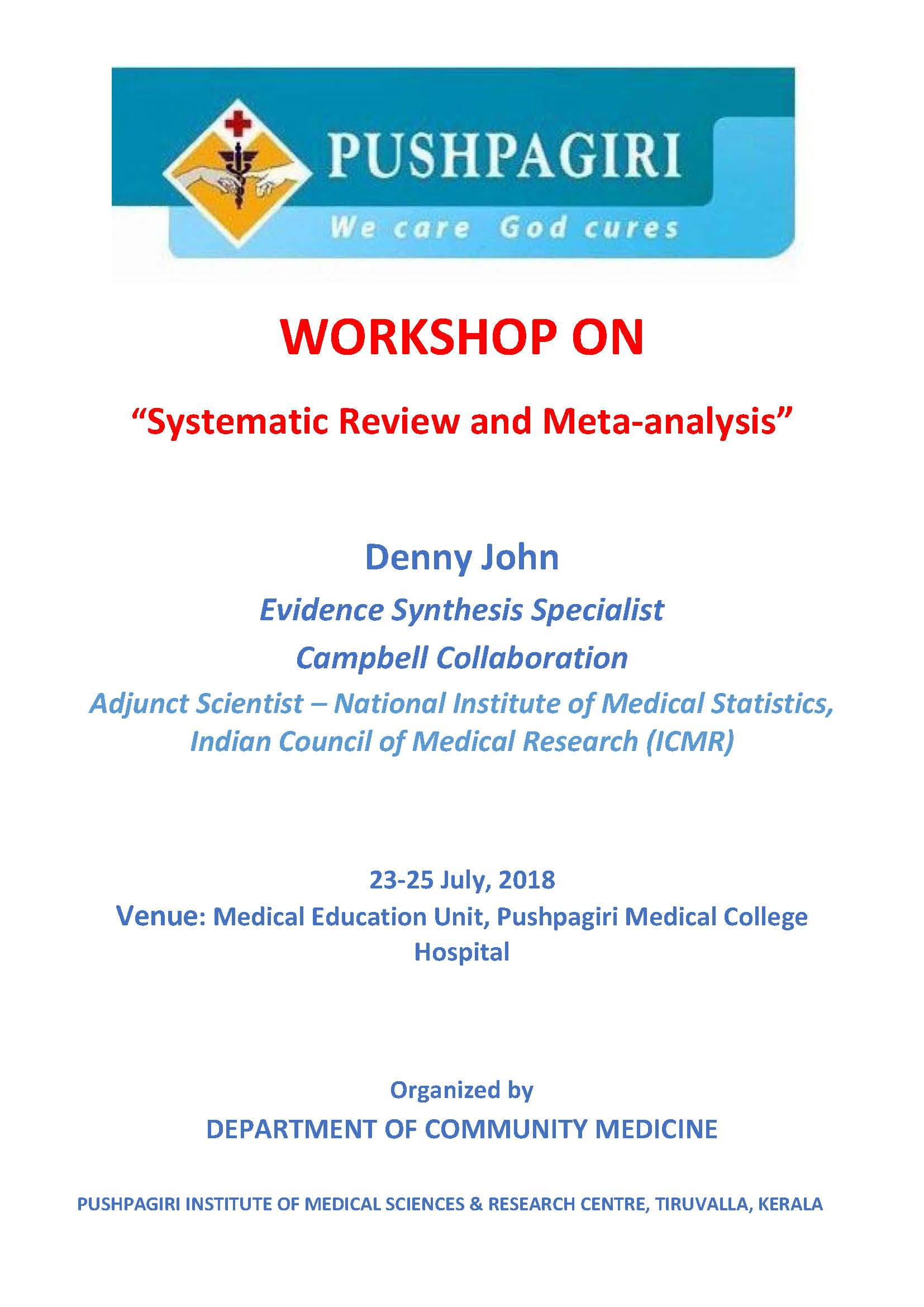 Workshop on Systematic Review and Meta-analysis